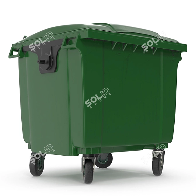 Outdoor Waste Bin 1100L with Lid 3D model image 2