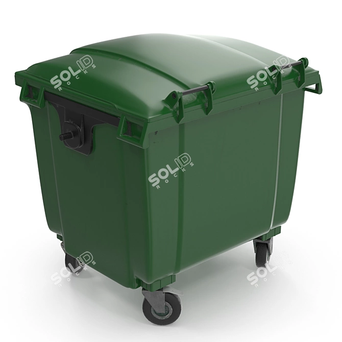 Outdoor Waste Bin 1100L with Lid 3D model image 3