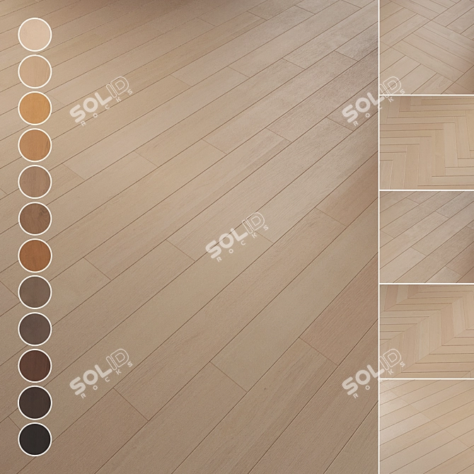 Oak Parquet Flooring Collection 3D model image 1