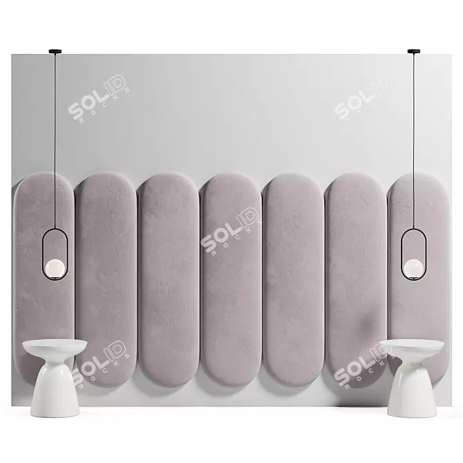 CoronaLightMtl Bed Headboard Set 3D model image 1