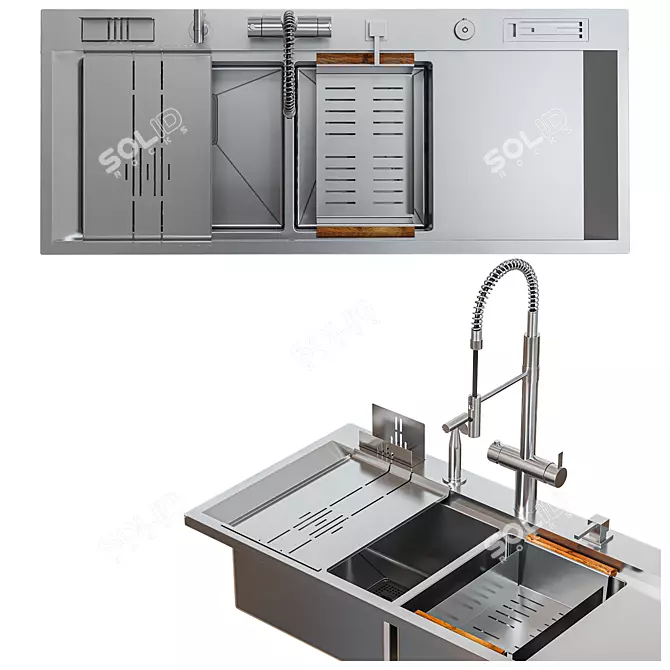 Asras Sink Set Bundle 3D model image 2