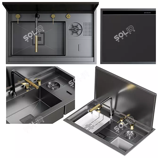 Asras Sink Set Bundle 3D model image 3