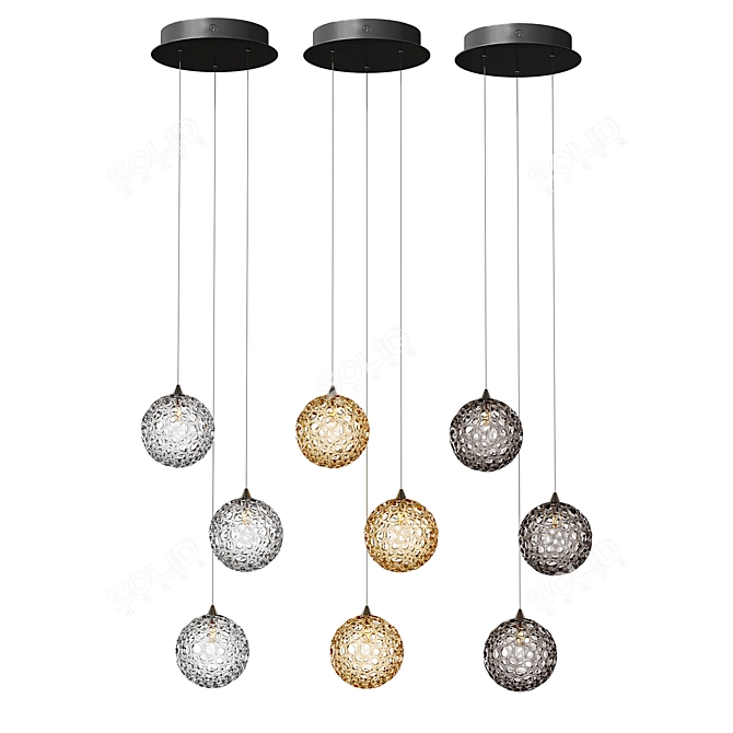 Contemporary Crystal Chandelier Fixture 3D model image 2