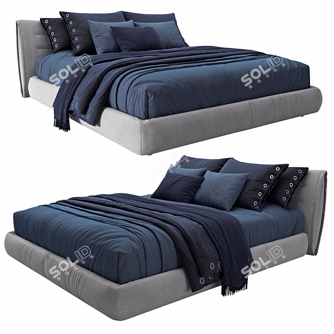 Modern Cinova Busnelli Bed Frame 3D model image 2