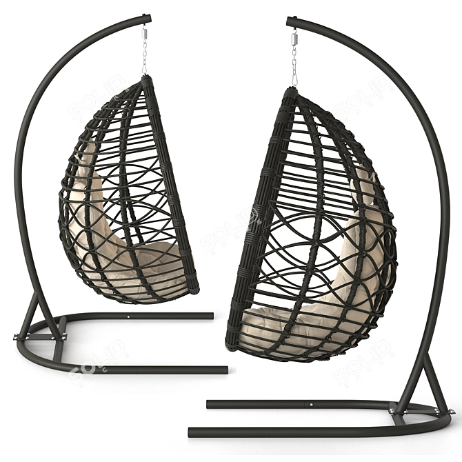 Veil 2 Hanging Chair with Support 3D model image 4