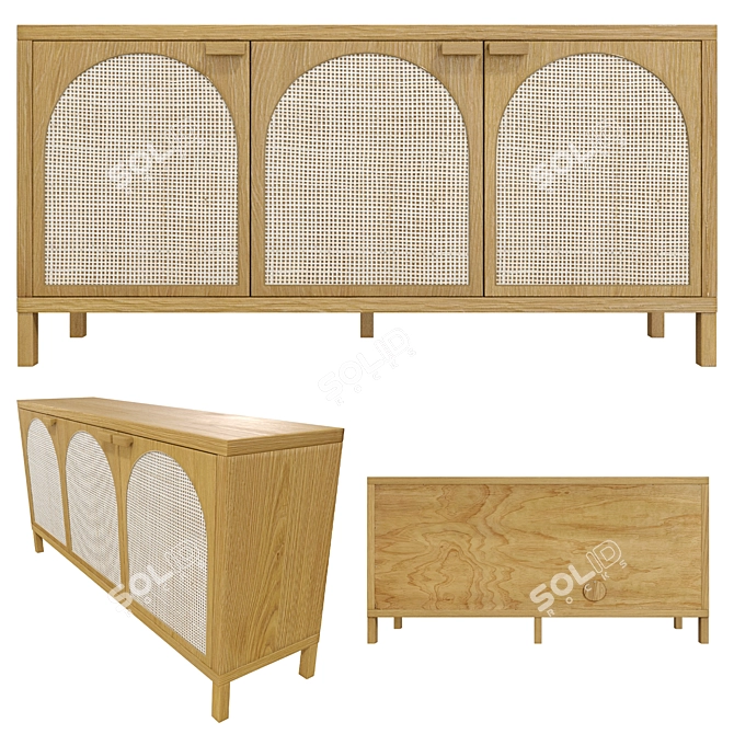 Contemporary Quadro Verna Sideboard 3D model image 1