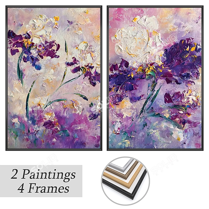 Variety Wall Art Set with Frames 3D model image 1