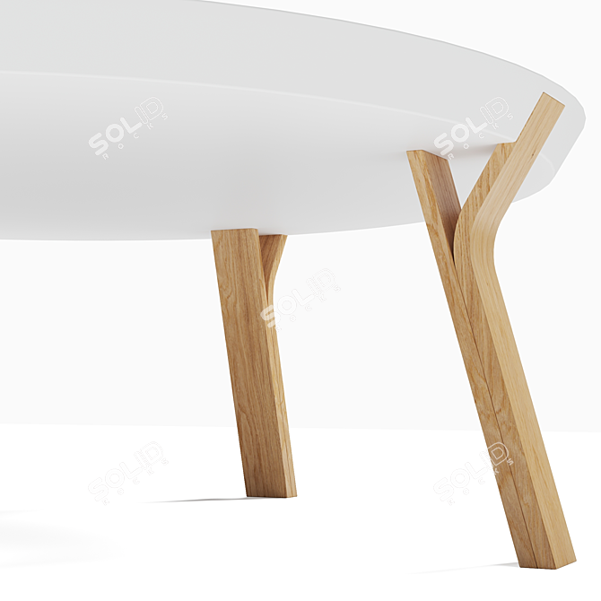 Modern Round Coffee Table Solid 3D model image 3