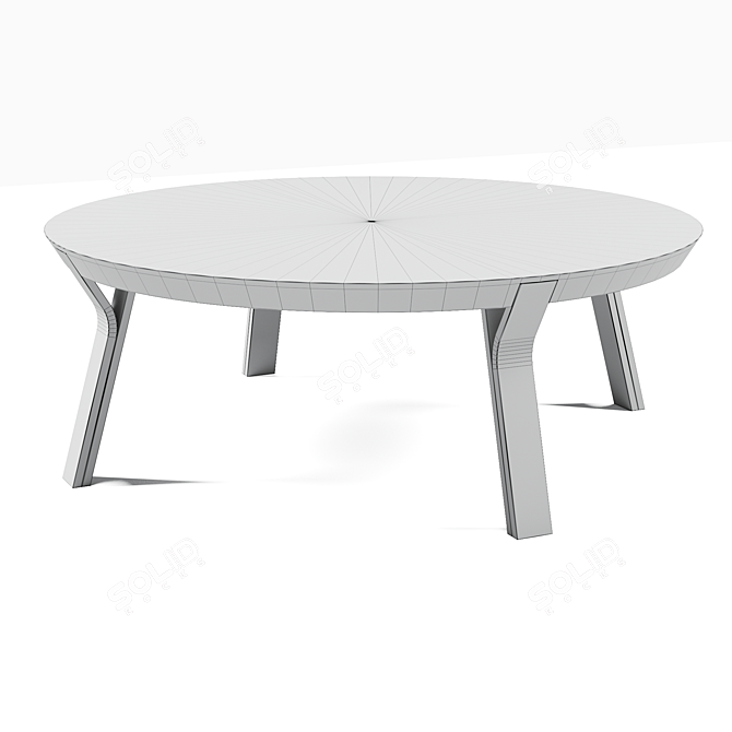 Modern Round Coffee Table Solid 3D model image 4