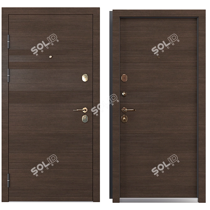 Premium Status Metal Entry Door 3D model image 3