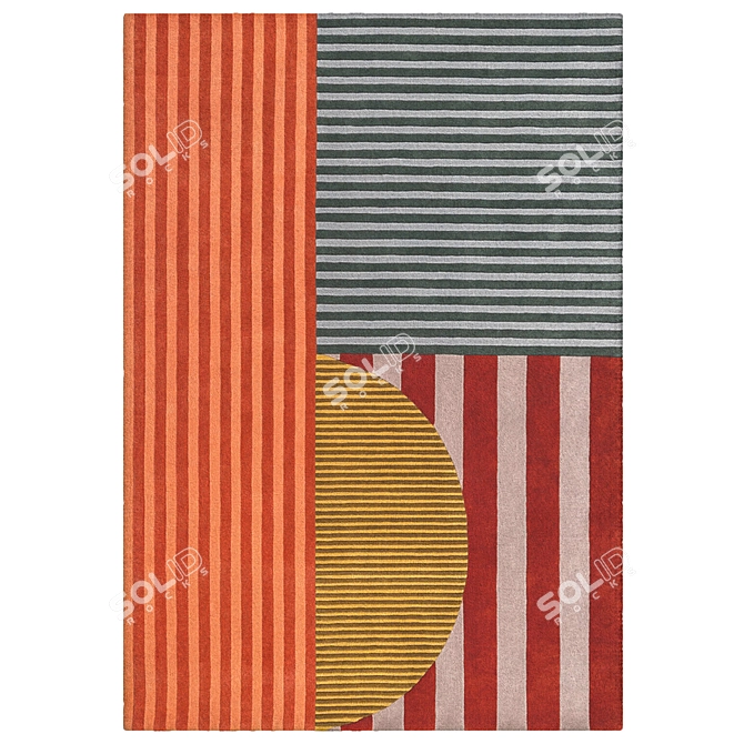  Modern Geometric Violet Area Rug 3D model image 2