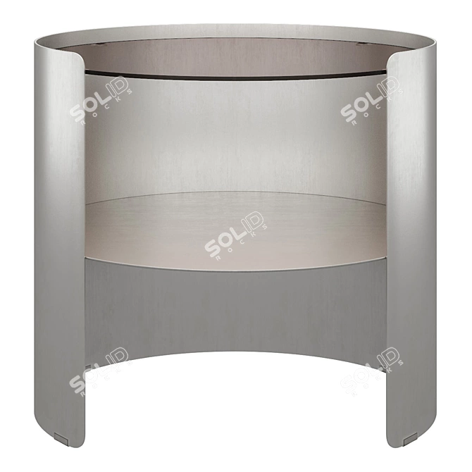 Retro Style Glass Bedside Table 3D model image 1