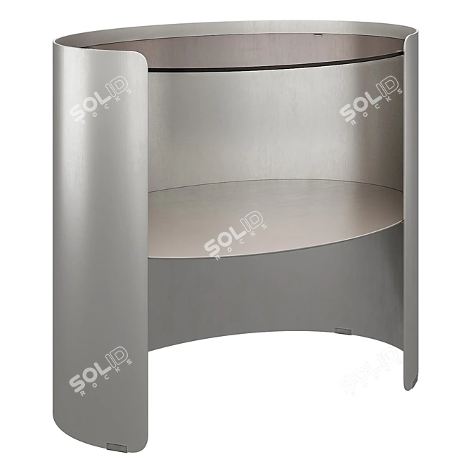 Retro Style Glass Bedside Table 3D model image 2