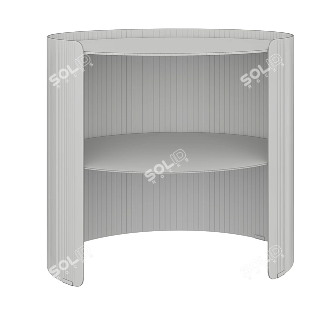 Retro Style Glass Bedside Table 3D model image 3