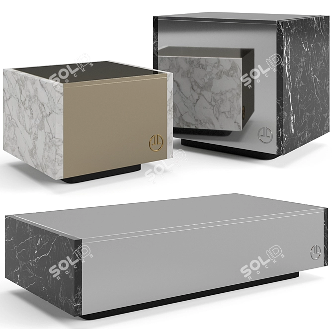 Luxence Skyline Coffee Tables Set 3D model image 1