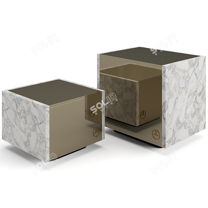 Luxence Skyline Coffee Tables Set 3D model image 3