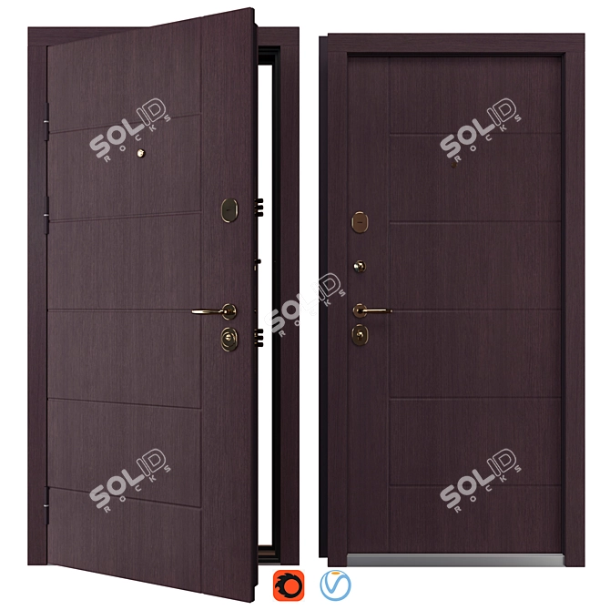 Arizona Metal Entry Door (QDoors) 3D model image 1