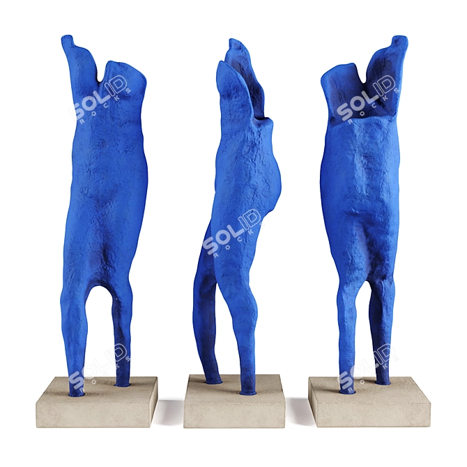 Modern Abstract Male Figure Sculpture 3D model image 1