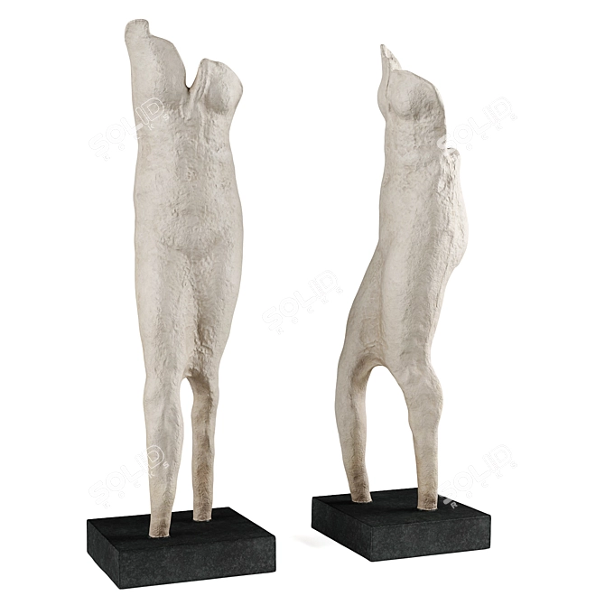 Modern Abstract Male Figure Sculpture 3D model image 4