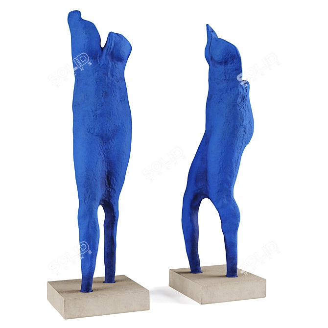 Modern Abstract Male Figure Sculpture 3D model image 6