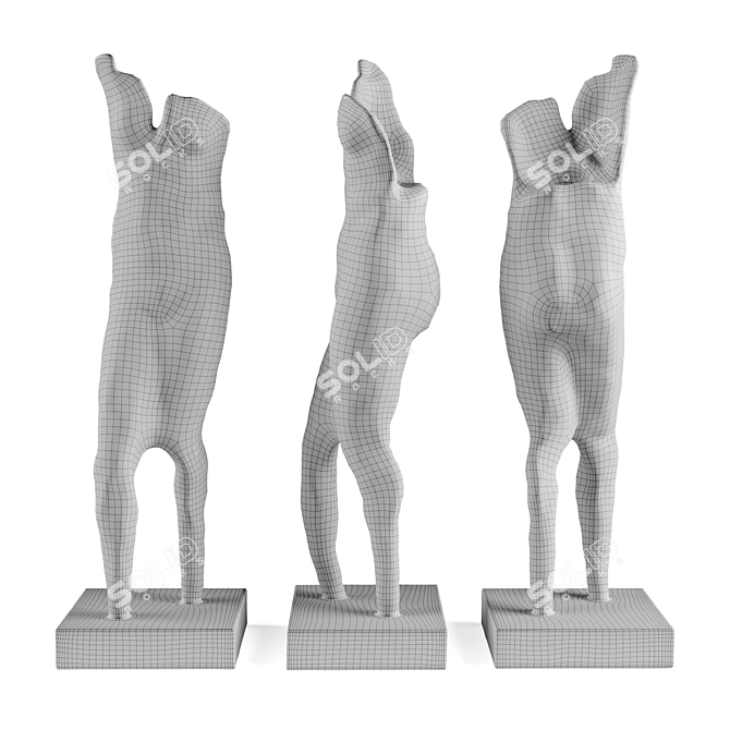 Modern Abstract Male Figure Sculpture 3D model image 7