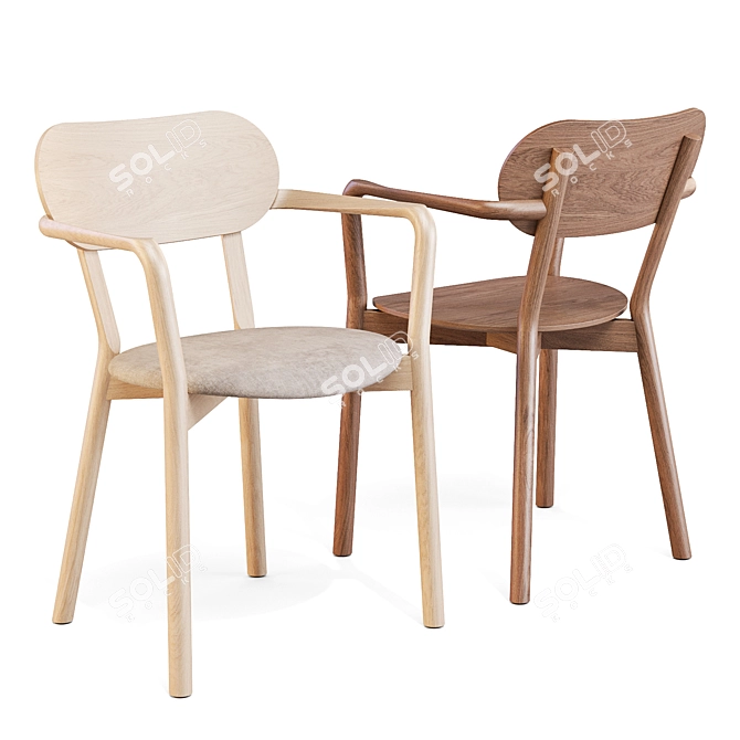 Karimoku Castor Armchair Plus Pad 3D model image 1