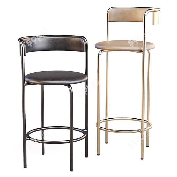 Modernist Ava Stool: Elegantly Functional 3D model image 2