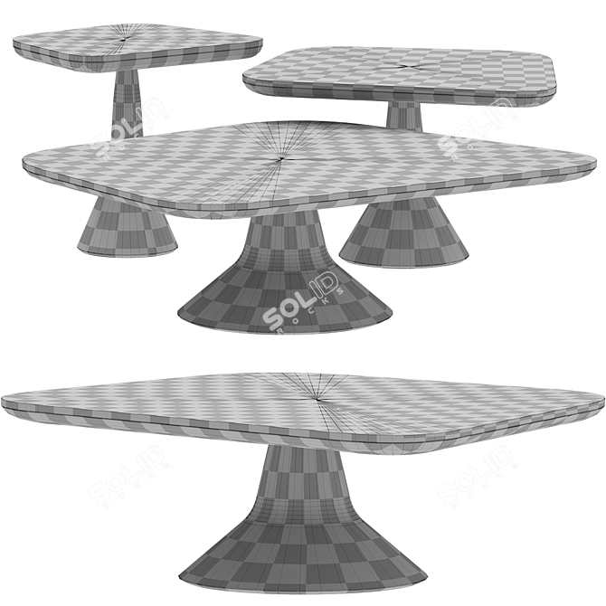 Lotus Coffee Tables Set 3D model image 5