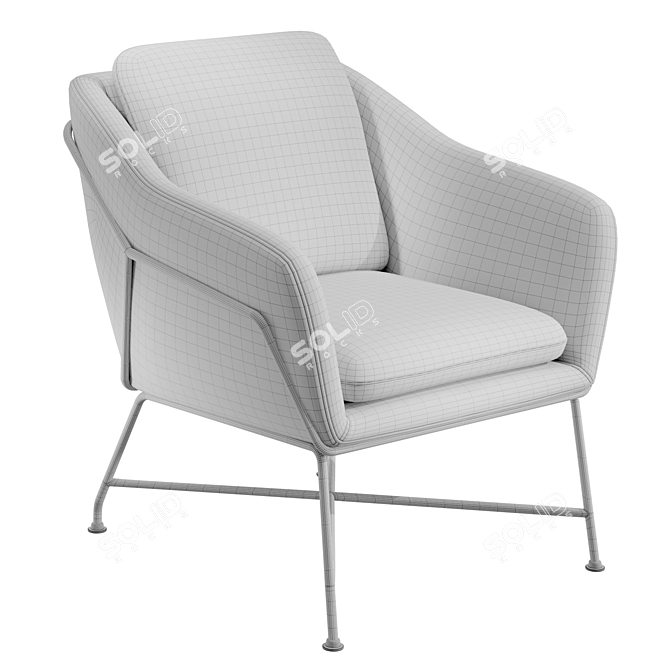 Modern Dark Gray Accent Chair 3D model image 2