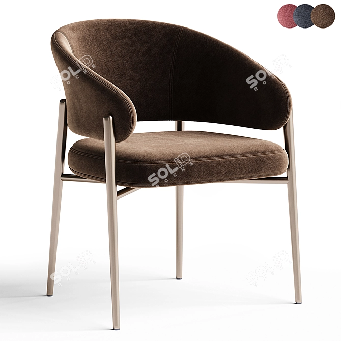 Contemporary Upholstered Armchair: LINDA 3D model image 1