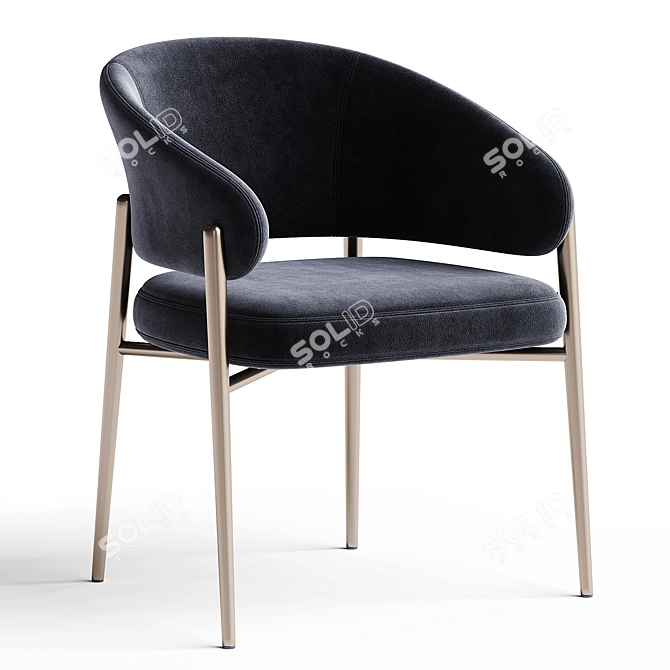 Contemporary Upholstered Armchair: LINDA 3D model image 2