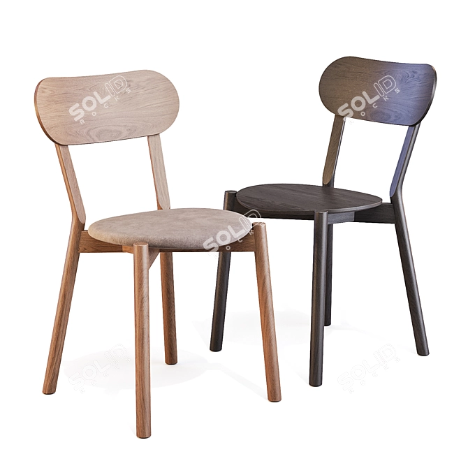 Karimoku Castor Plus Dining Chair 3D model image 2