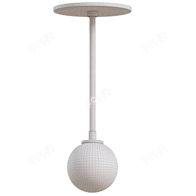 Modern Black Ball Pendant Light 3D model image 2