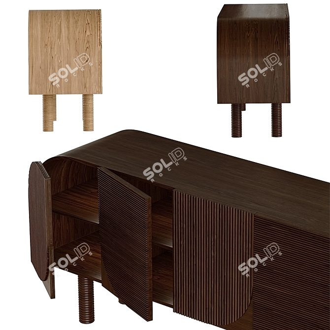 Elegant Palma Cabinet in Muted Tones 3D model image 3