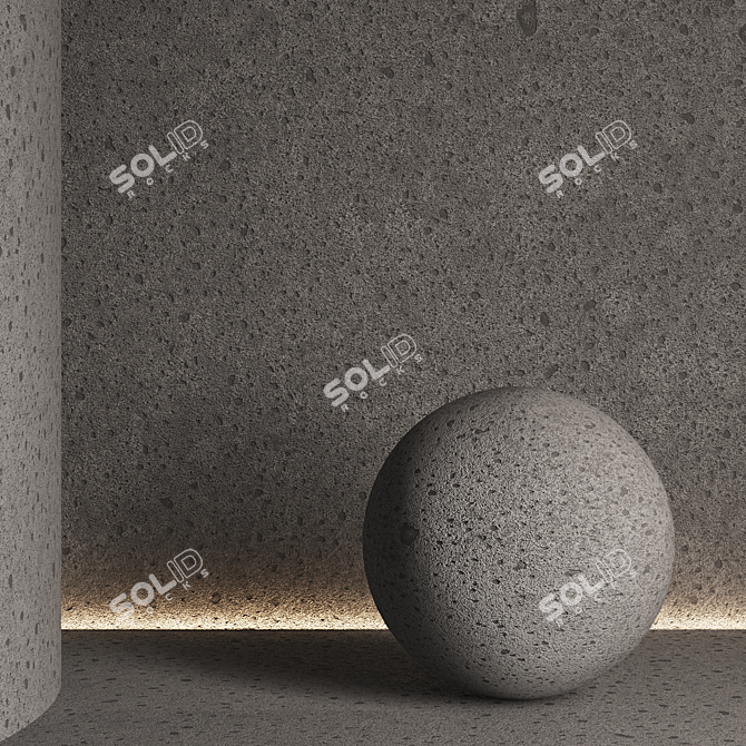 Seamless Decorative Plaster Texture Set 3D model image 2