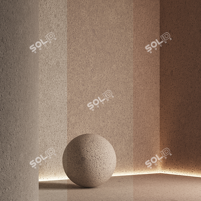 Seamless Decorative Plaster Texture Set 3D model image 3