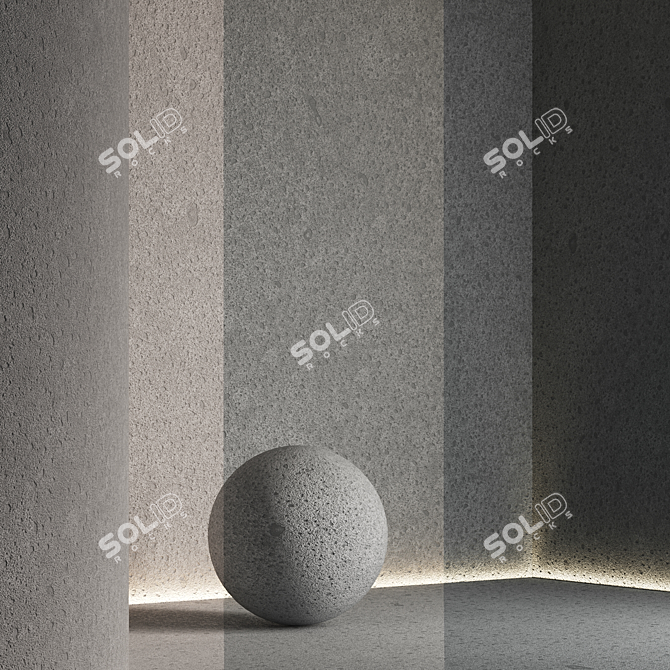 Seamless Decorative Plaster Texture Set 3D model image 4