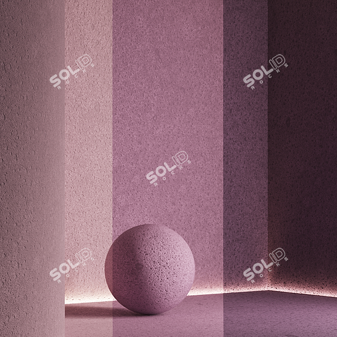 Seamless Decorative Plaster Texture Set 3D model image 5