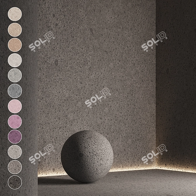 Seamless Decorative Plaster Texture Set 3D model image 7