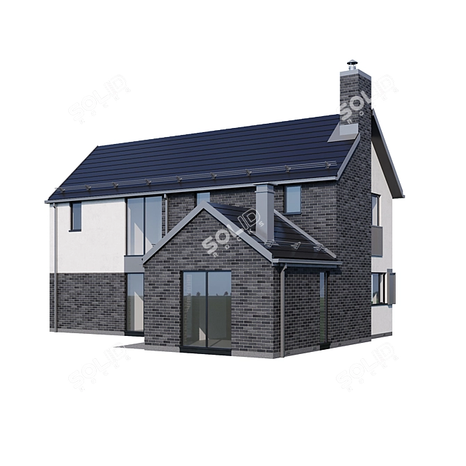 Modern Individual House Model 3D model image 2