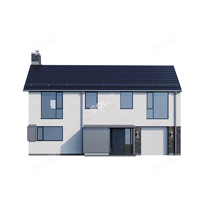 Modern Individual House Model 3D model image 3