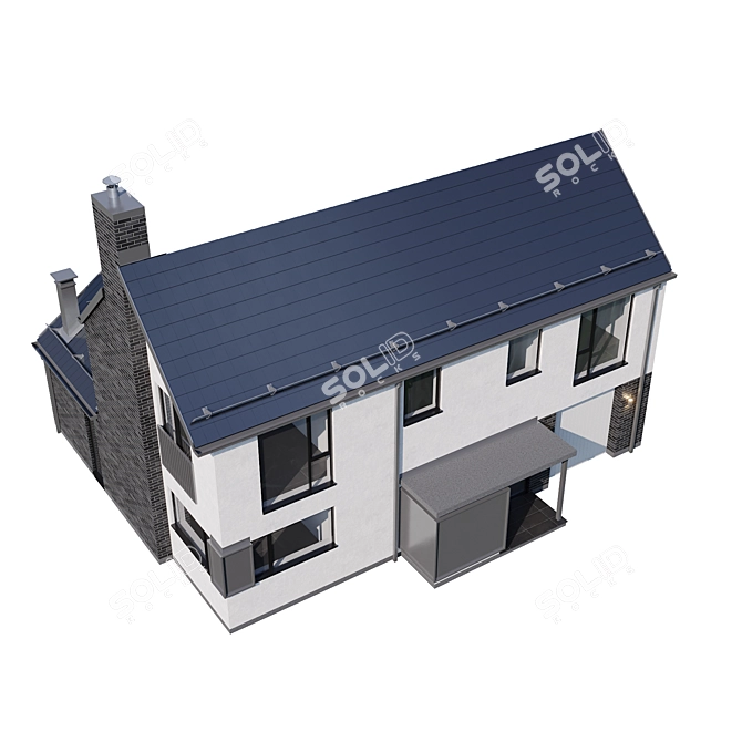 Modern Individual House Model 3D model image 4