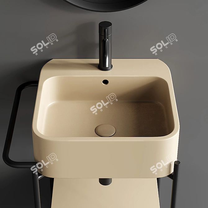 Stainless Steel Designer Vanity Set 3D model image 3