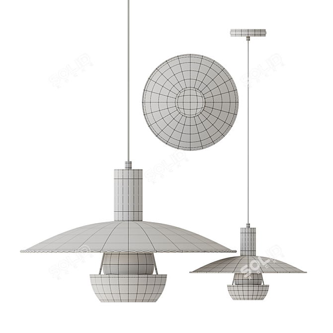 Disco Brass LED Pendant Light 3D model image 3