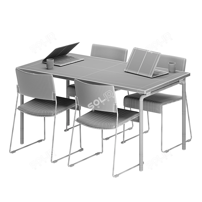 Modern Trust Linos Table Chairs 3D model image 14