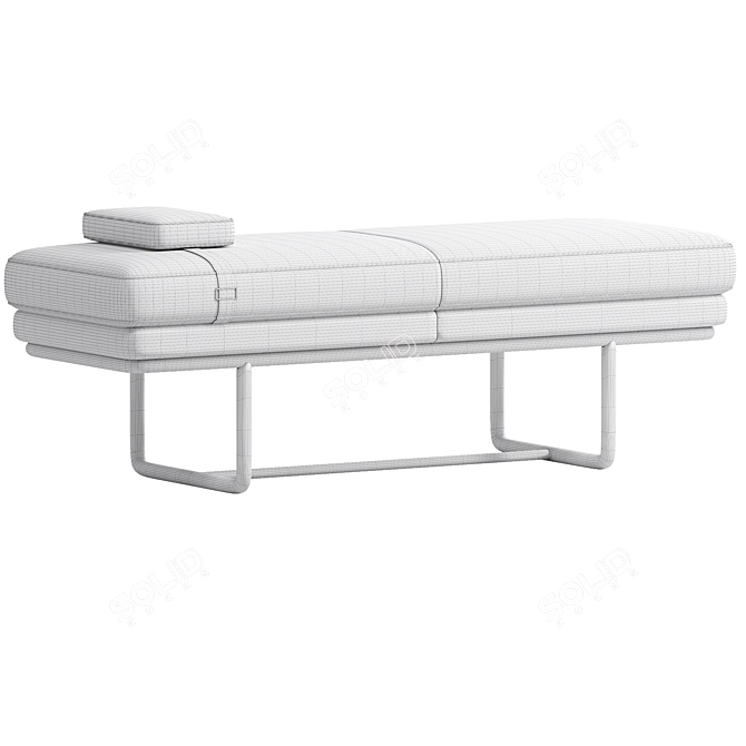 Elegant Harmony Handcrafted Bench 3D model image 2