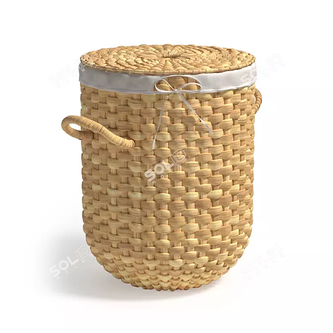 Handwoven Rattan Laundry Baskets 3D model image 3