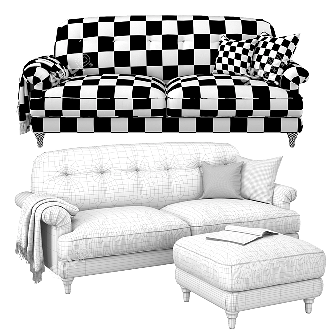 Ikea Esseboda 3-Seat Sofa Set 3D model image 5