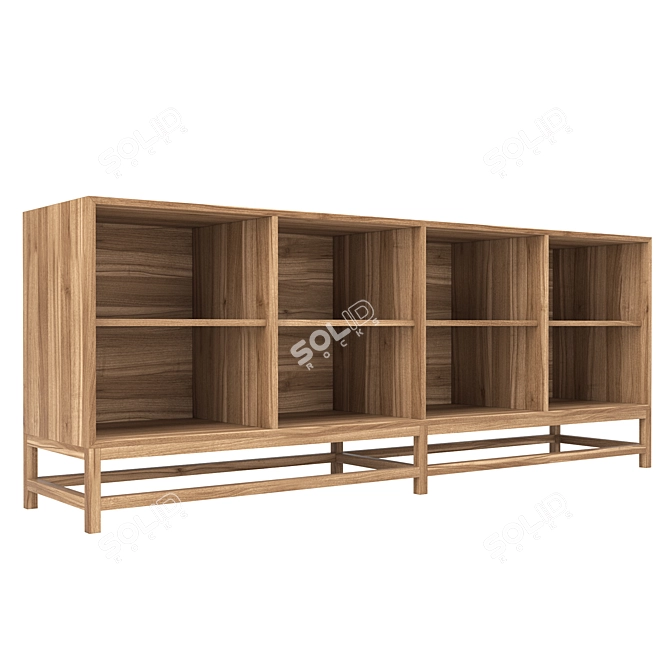 Indonesian Light Wood Rattan Sideboard 3D model image 5