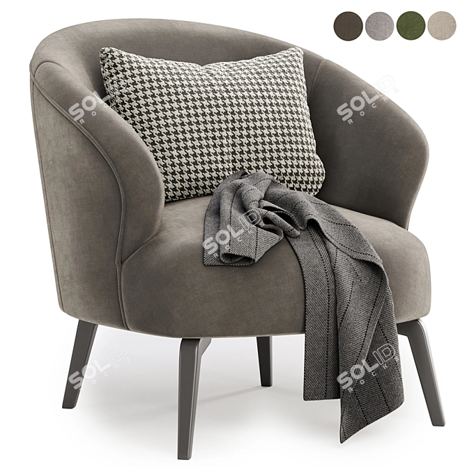 Stylish Armchair Moretti in 4 Colors 3D model image 4